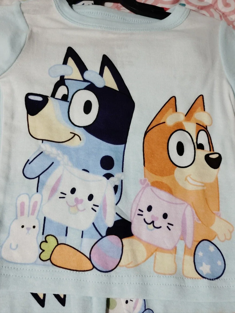Bluey Girls 2- Piece Easter Short Sleeve and Pant Pajamja Set